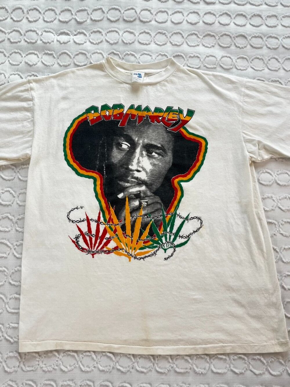 Vintage Bob Marley T Shirt XL Africa Cannabis Leaf Graphic Single Stitch